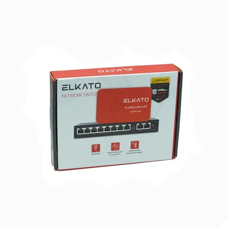 سوئیچ شبکه 8 پورت POE مدل EL-1SB0820BP-120W