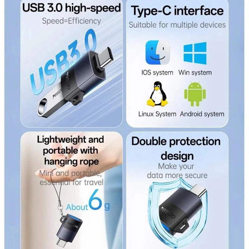 تبدیل USB3.0 OTG به تایپ سی یسیدو GS31