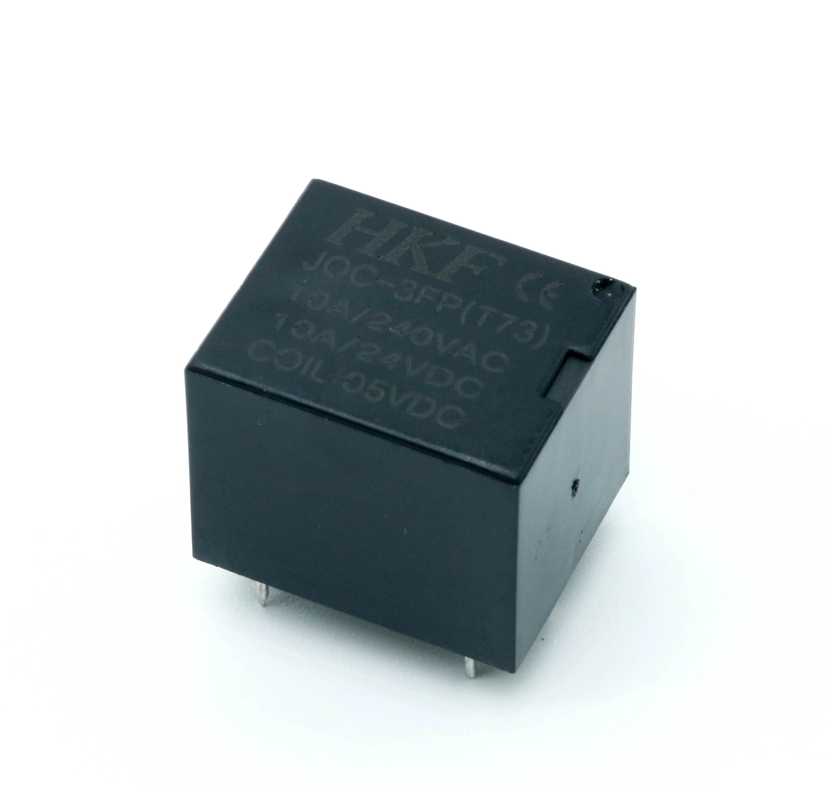 رله 5 ولت  برند HKF تک کنتاکت 5 پایه T73 میلون 10 آمپر (RELAY 5V 10A 1C 5PIN)