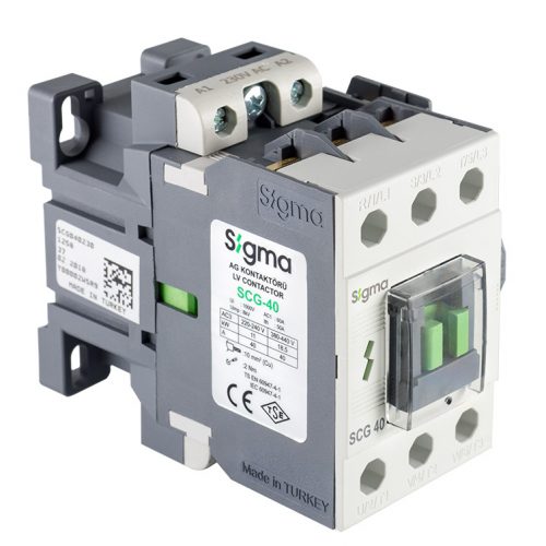 کنتاکتور 32 آمپر سیگما Sigma SCG-32 230VAC 15KW (1NO+1NC)